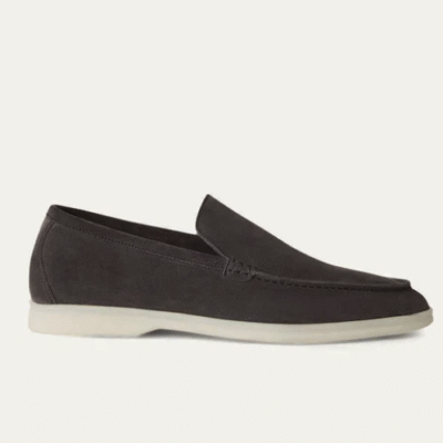 Charcoal Suede Loafers