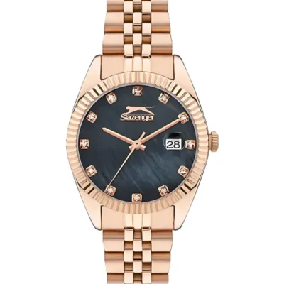 Slazenger Women's Analog Black MOP Dial Watch
