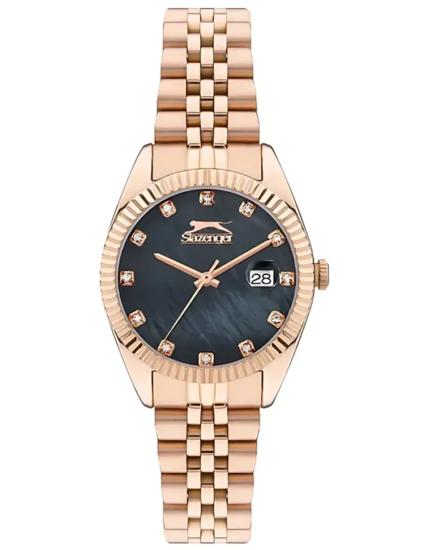 Slazenger Women's Analog Black MOP Dial Watch
