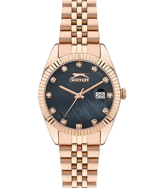 Slazenger Women's Analog Black MOP Dial Watch