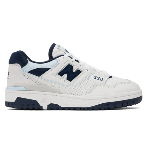 NB 550 White Dark Blue