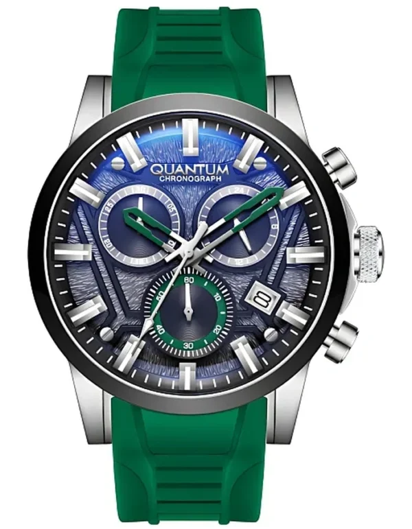 QUANTUM Men Chronograph Green Gun Dial Watch - XQ800
