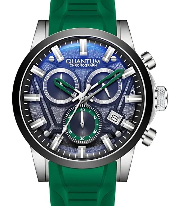 QUANTUM Men Chronograph Green Gun Dial Watch - XQ800