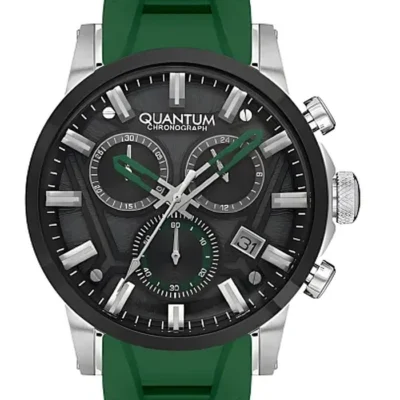 QUANTUM Men Chronograph All Green Gun Dial Watch - XQ800