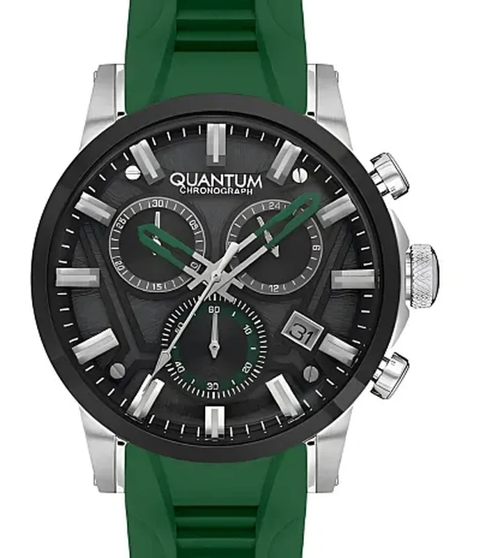QUANTUM Men Chronograph All Green Gun Dial Watch - XQ800