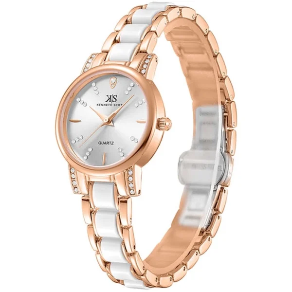 Kenneth Scott Women's Analog White Dial Watch - Image 2