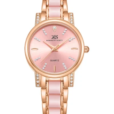 Kenneth Scott Women's Analog Pink Dial Watch