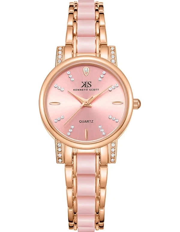 Kenneth Scott Women's Analog Pink Dial Watch