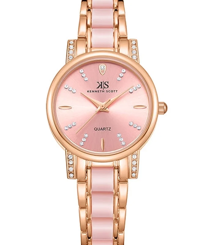 Kenneth Scott Women's Analog Pink Dial Watch
