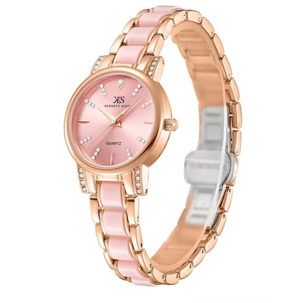 Kenneth Scott Women's Analog Pink Dial Watch - Image 2