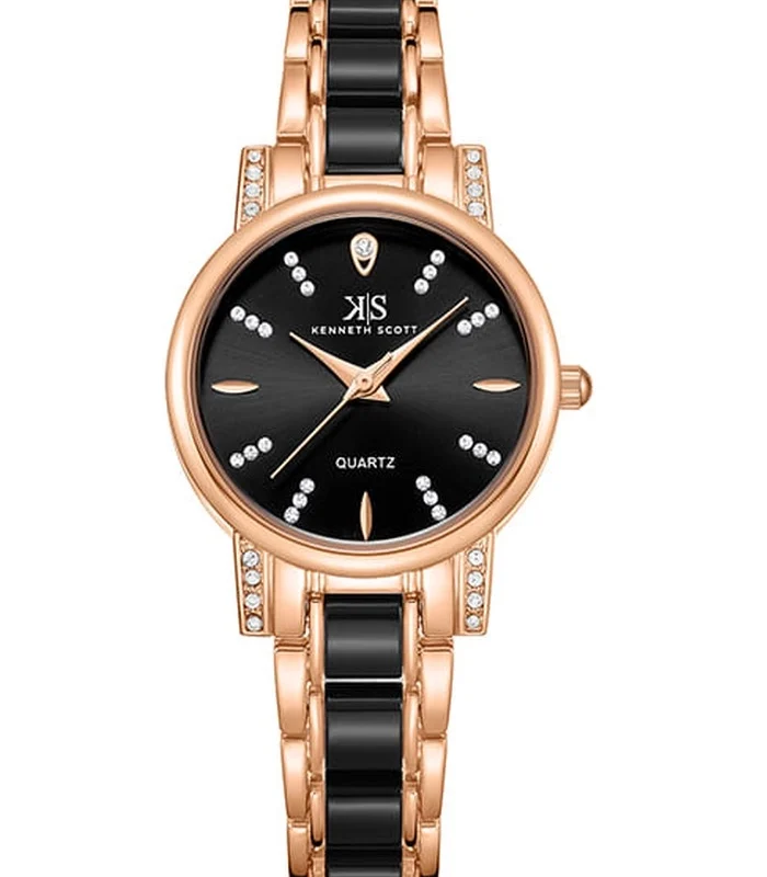 Kenneth Scott Women's Analog Black Dial Watch