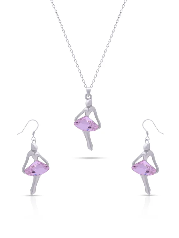 Pink Doll Pendant Necklace Set