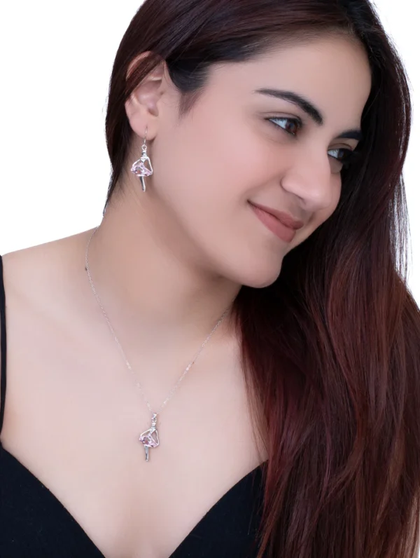 Pink Doll Pendant Necklace Set - Image 4