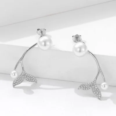 Pearl Cascade Zircon & Pearl Drop Earrings
