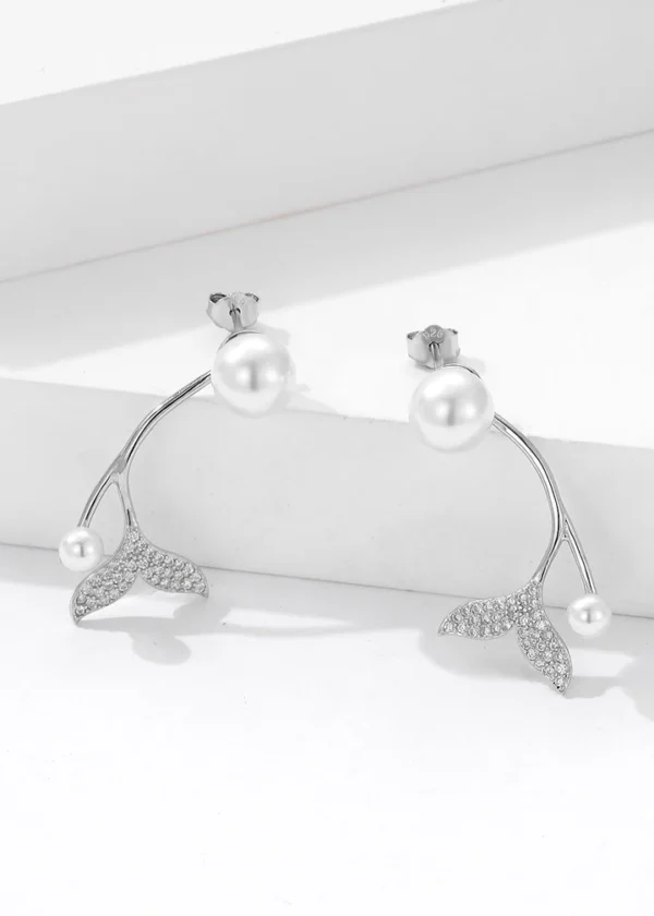 Pearl Cascade Zircon & Pearl Drop Earrings