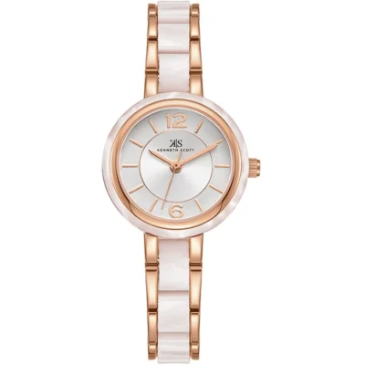 Kenneth Scott Women's Rose Gold Dial Analog Watch