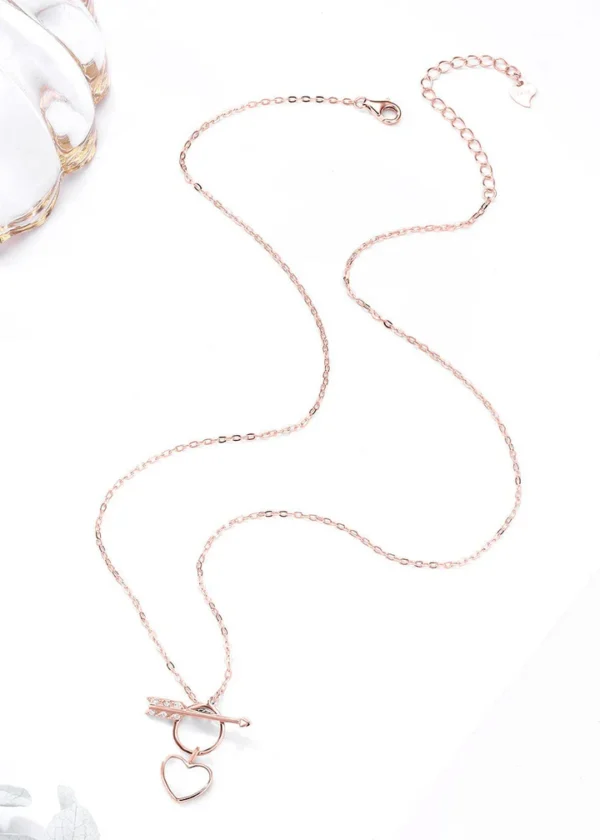 Eternal Love: Heart & Arrow Rose Gold Charm Chain - Image 5