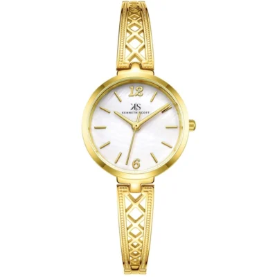 Kenneth Scott Women's White Dial Analog Watch.