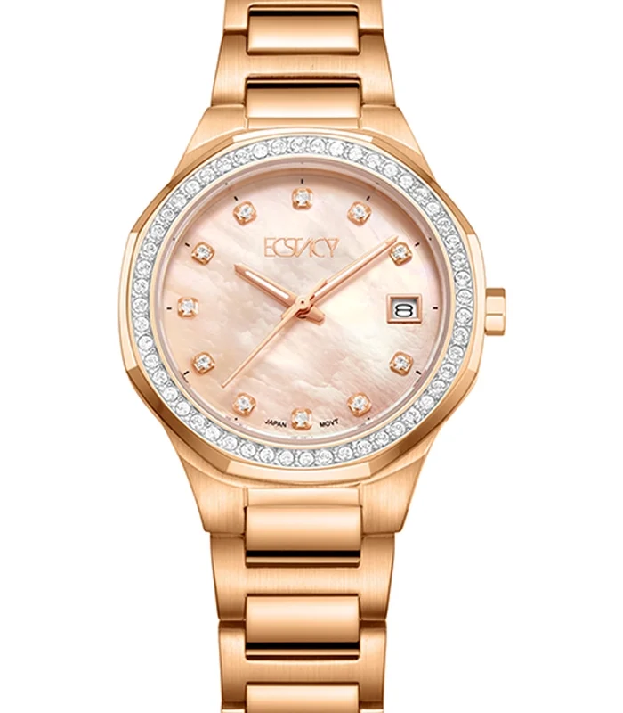 Ecstacy Women's Rose Gold MOP Dial Analog Watch