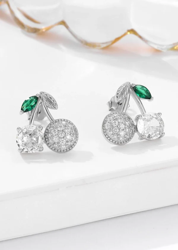 Radiant Dots Silver Swarovski Studs