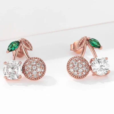 Radiant Dots Rose Gold Swarovski Studs
