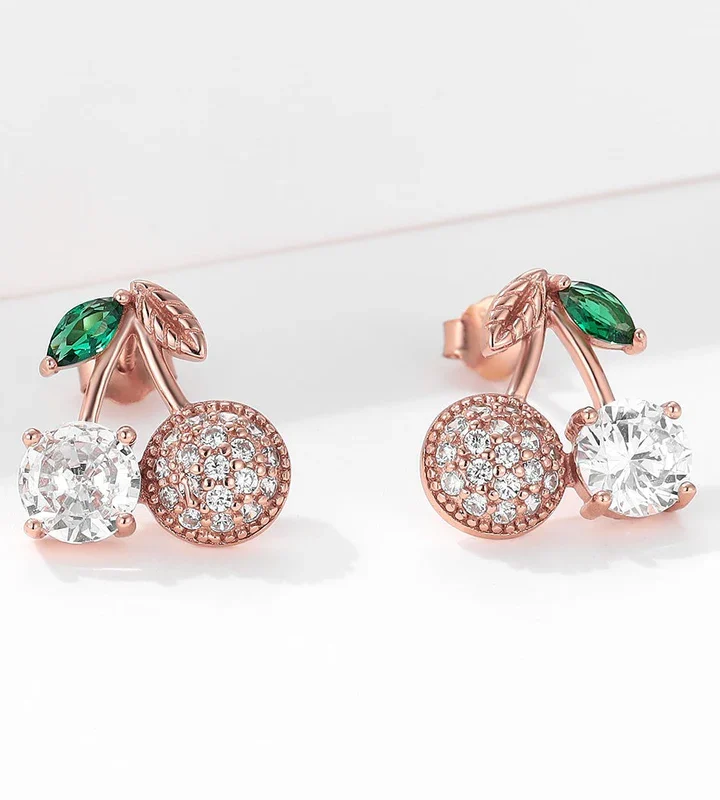Radiant Dots Rose Gold Swarovski Studs