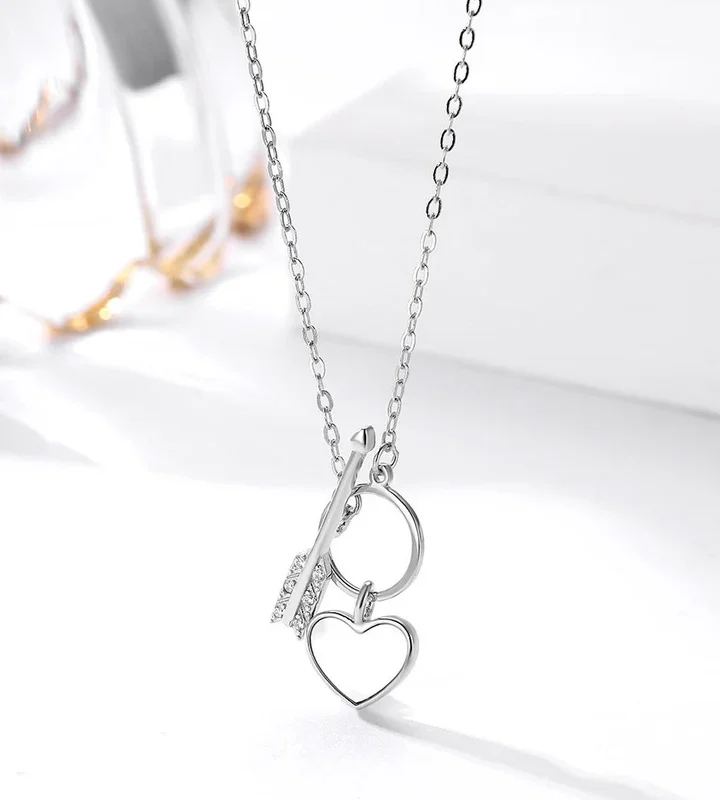 Eternal Love: Heart & Arrow Silver Charm Chain