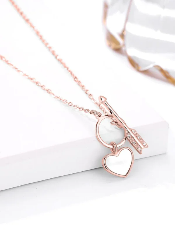 Eternal Love: Heart & Arrow Rose Gold Charm Chain - Image 4