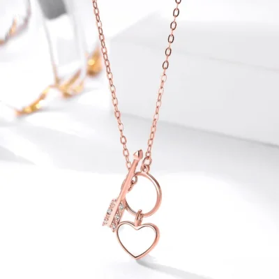 Eternal Love: Heart & Arrow Rose Gold Charm Chain