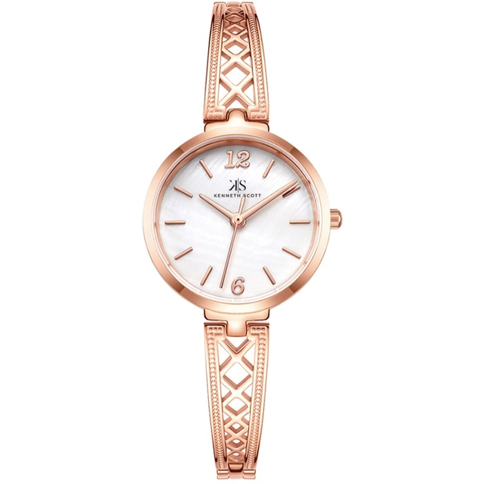 Kenneth Scott Women's White Dial Analog Watch
