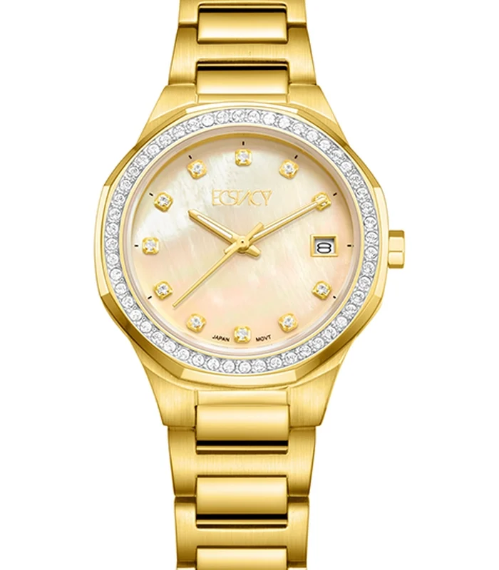 Ecstacy Women's Champagne MOP Dial Analog Watch
