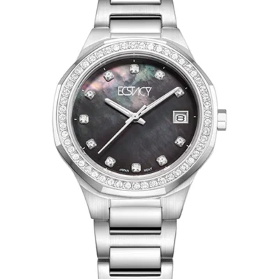 Ecstacy Women's Black MOP Dial Analog Watch