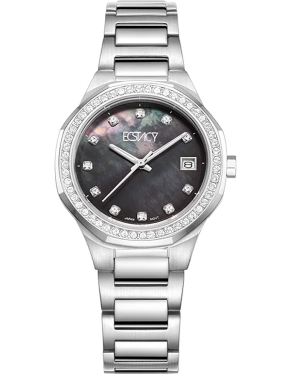 Ecstacy Women's Black MOP Dial Analog Watch