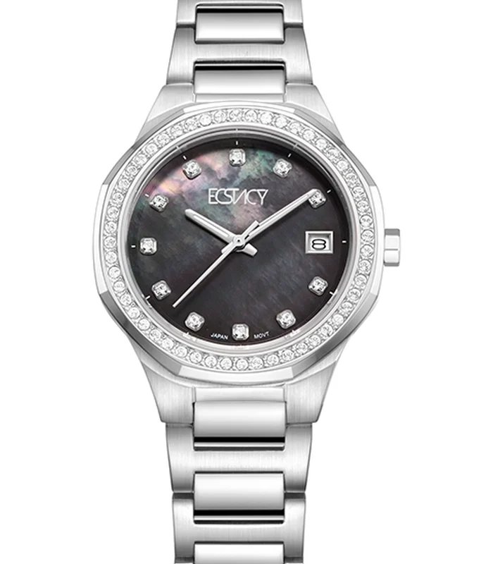 Ecstacy Women's Black MOP Dial Analog Watch