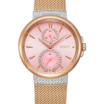 Ecstacy Women's Pink Sunray Dial Multi Function Watch