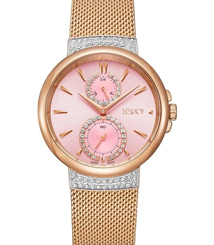 Ecstacy Women's Pink Sunray Dial Multi Function Watch