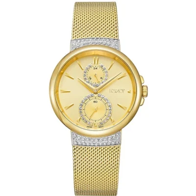 Ecstacy Women's Champagne Sunray Dial Multi Function Watch