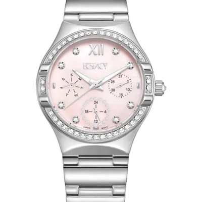 Ecstacy Women's Pink MOP Dial Multi Function Watch