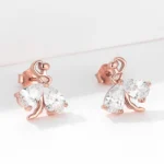 Swarovski Rose Gold White Stone Earrings