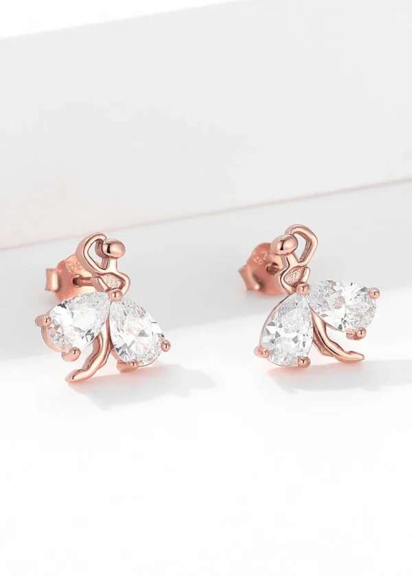 Swarovski Rose Gold White Stone Earrings