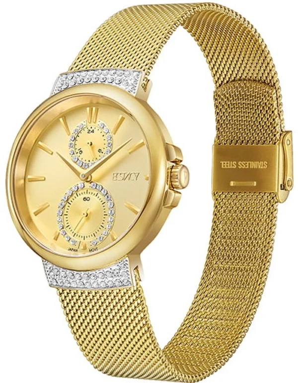 Ecstacy Women's Champagne Sunray Dial Multi Function Watch - Image 3