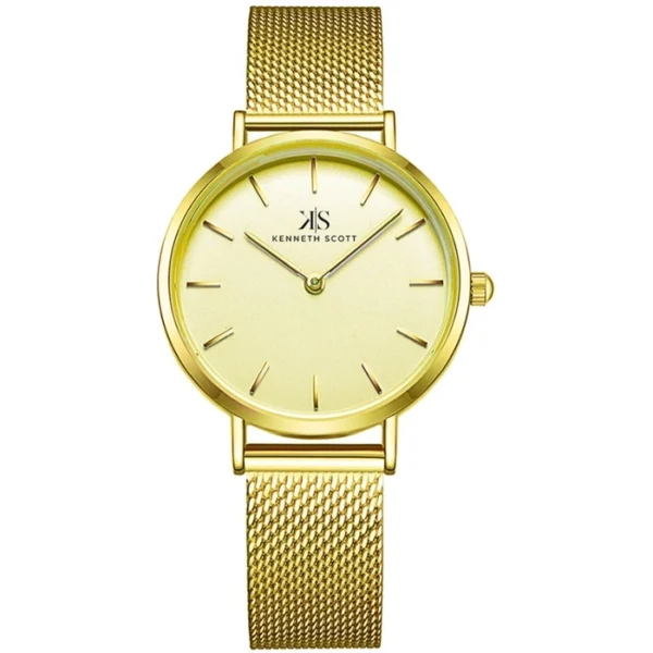 Kenneth Scott Women's Champagne Dial Analog Watch
