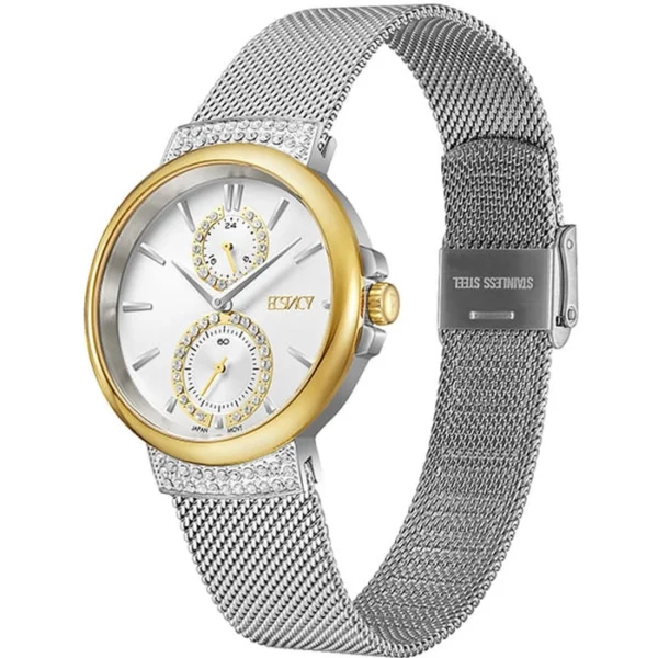 Ecstacy Women's Silver Sunray Dial Multi Function Watch - Image 3