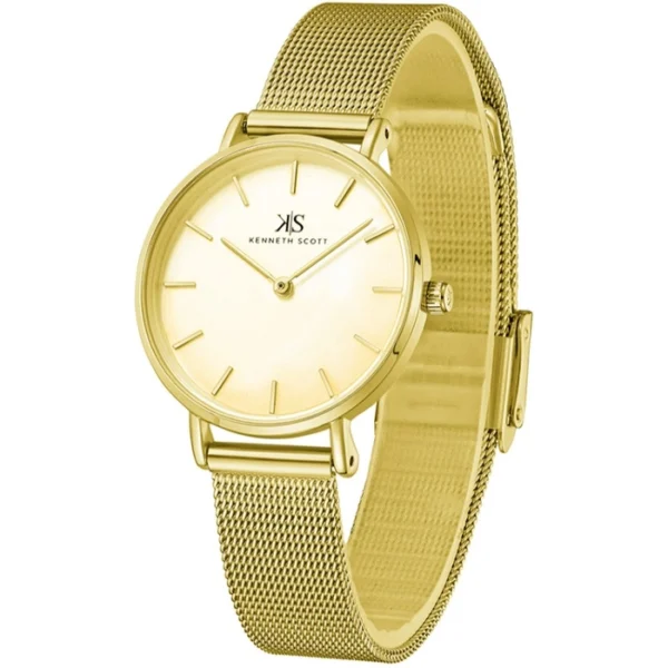 Kenneth Scott Women's Champagne Dial Analog Watch - Image 3