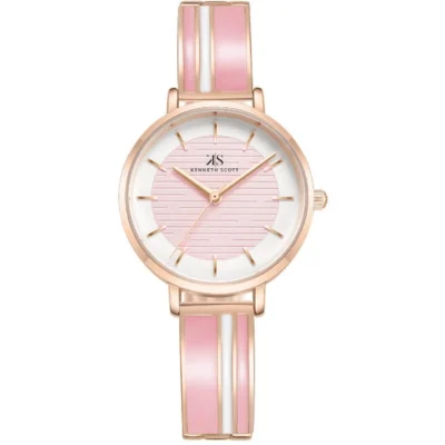 Kenneth Scott Women's Pink Dial Analog Watch
