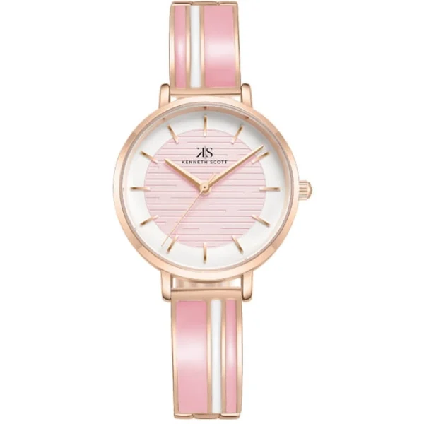 Kenneth Scott Women's Pink Dial Analog Watch