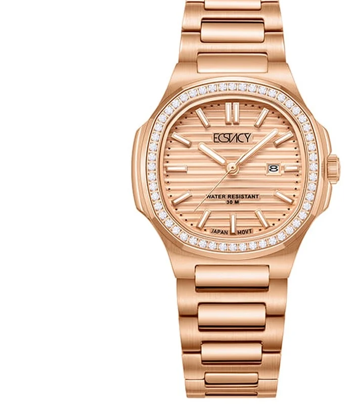Ecstacy Women's Rose Gold Dial Analog Watch