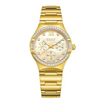 Ecstacy Women's Champagne MOP Dial Multi Function Watch