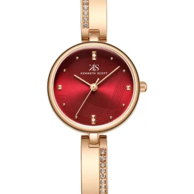 Kenneth Scott Women's Red Dial Analog Watch