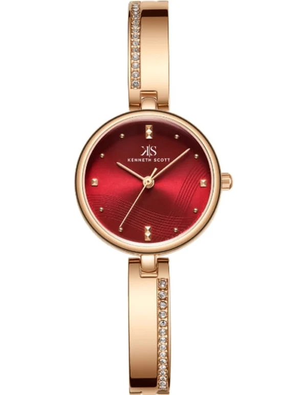 Kenneth Scott Women's Red Dial Analog Watch